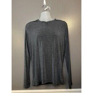 Armani Exchange Shirt Mens Large Heather Gray Long Sleeve Crewneck Stretch AX